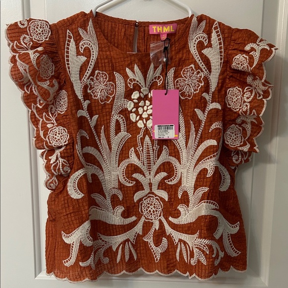 THML Tops - THML Women's Terracotta Embroidered Blouse purchased from UT CO-OP.
